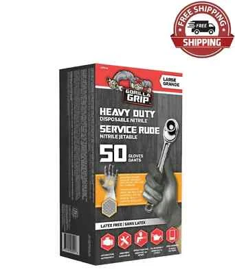 Guante Desechable Grease Monkey Traction Grip Nitrilo, Negro, Grande, 50 unidades Foto 1 de 4