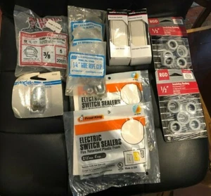 Cooper Light Switch 15A, Locknuts, Clamp, Wire Clip, Bushing, Sealers Lot #2110 - Bild 1 von 4