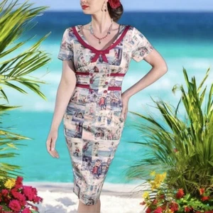 Kitten D’Amour Dress Size 8 XS Limited Edition 21 of 300 By The Sea Print - Picture 1 of 8