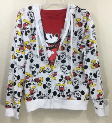 2-piece, Juniors Mickey Mouse Sweater and T-shirt Combo, Red Short Sleeve, Teen - Image 1 of 4