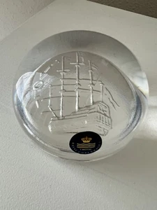 Royal Copenhagen | Ship Nautical | Tivoli Crystal Paperweight | Collectible - Picture 1 of 6