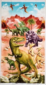 Dinosaurier Stoffplatte Lori Anzalone Baumwolle 23 1/2 x 44 Zoll - Bild 1 von 2