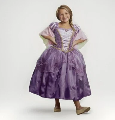 Vestido fantasia Disney Tangled Girls princesa Rapunzel criança luxo (S) (4-6x) - Imagem 1 de 4