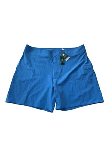L.L. Bean Stretch Boardshorts Womens Size 18 UPF 50+ 7" Shorts Blue Swim Beach - Picture 1 of 9