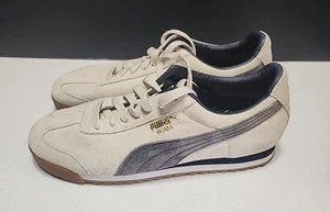 Mens Puma Roma Gents Athletic Shoe Size 8 Gray/White Nubuck Upper 60's Inspired - Picture 1 of 13