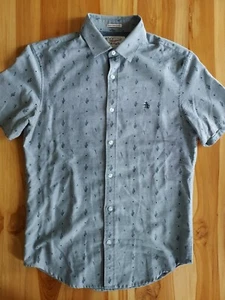Camicia uomo Pinguino con bottoni manica corta grigia logo cactus piccola slim fit ottime condizioni - Foto 1 di 5