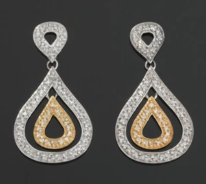 Earrings (14k gold) with diamonds - Picture 1 of 3