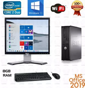 FAST Dell Optiplex Win 10 Desktop Computer Dual Core 250GB WiFi 8GB Office 2019 - Picture 1 of 2