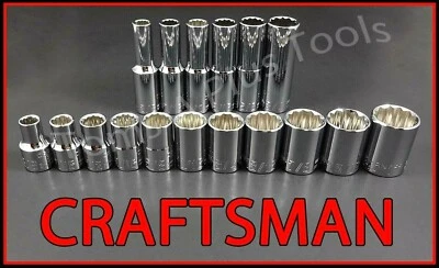 CRAFTSMAN TOOLS 17pc Standard & Deep 1/2 SAE 12pt ratchet wrench socket set  - Image 1 of 4