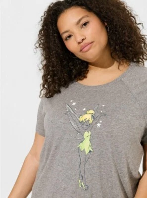 Camisa Torrid Disney Campanilla Gris Nueva Con Etiquetas Nueva 2X Foto 1 de 4