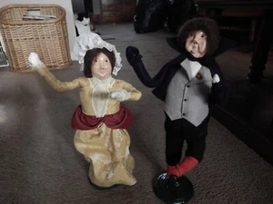 Byers Choice A Christmas Carol Mr. & Mrs. Fezziwig Dancing 1985 First Edition - Picture 1 of 24