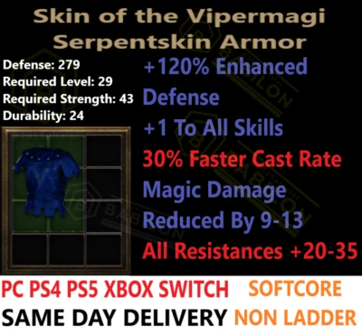 ✅ PC PS4 PS5 XBOX SWITCH ✅ VIPER SKIN 30+ DIABLO 2 ARTÍCULOS RESUCITADOS D2R SC Foto 1 de 2