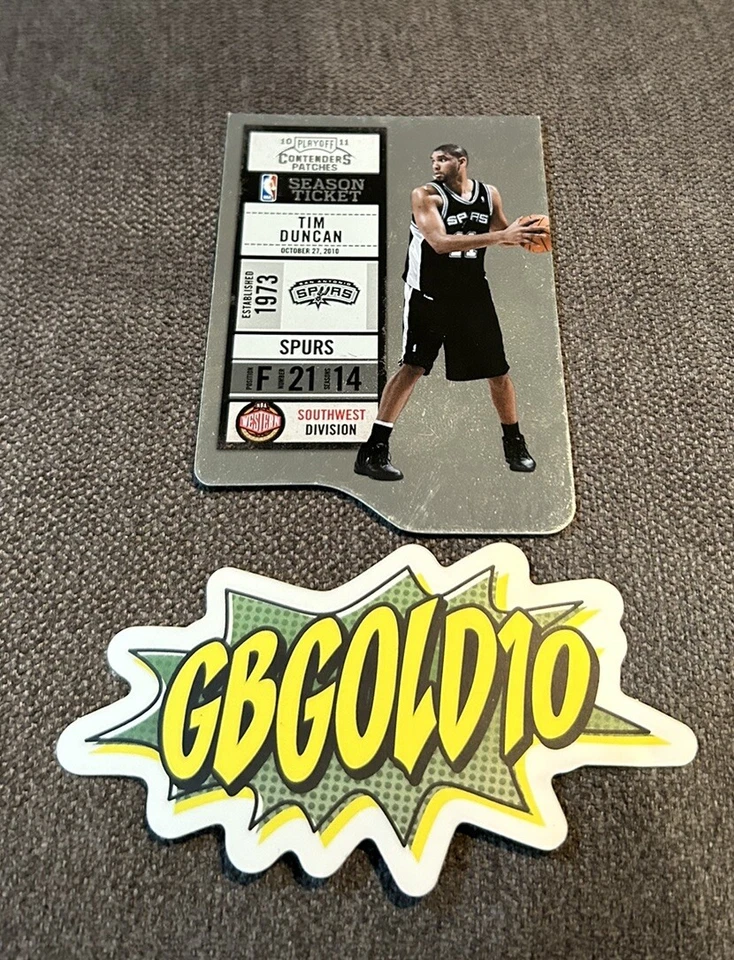2010-11 Contenders Patches Season Ticket Die Cut Tim Duncan  #44  /299 - Image 1 of 3