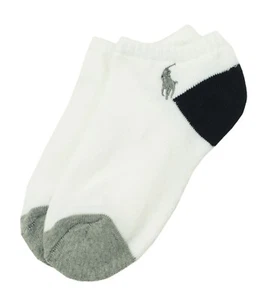 POLO RALPH LAUREN NEW KIDS BOYS WHITE ATHLETIC ANKLE SOCKS 4 -7 - Picture 1 of 1