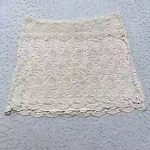 Pins and Needles Women's Large Creme Lace Crochet Mini Skirt Urban Outfitters - Picture 1 of 12
