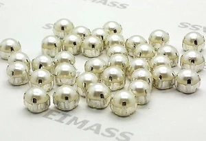 100 x Pearl in Silver Casing Sew or Glue on Crystals, Rhinestones,Gems,3555 - Picture 1 of 2