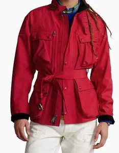 NWT $798 RLX Ralph Lauren Kline Waterproof Belted Red Rain Jacket Size M - Picture 1 of 2