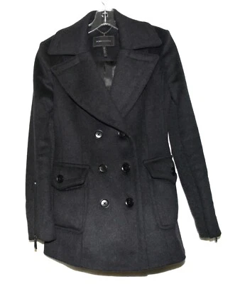 Chaqueta para mujer BCBG Maxazria gris carbón chaquetón mezcla de lana mangas con cremallera talla XS Foto 1 de 4