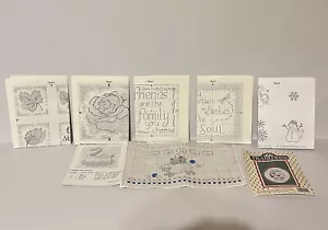 Lot of 8 Counted Cross Stitch Pattern/ Charts/Leaflets Animals Sayings Flowers - Picture 1 of 9