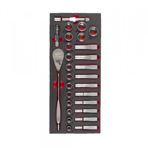Juego de trinquete y zócalo 1/2 DR inserto de espuma (MILWAUKEE 4932479826) - Imagen 1 de 1