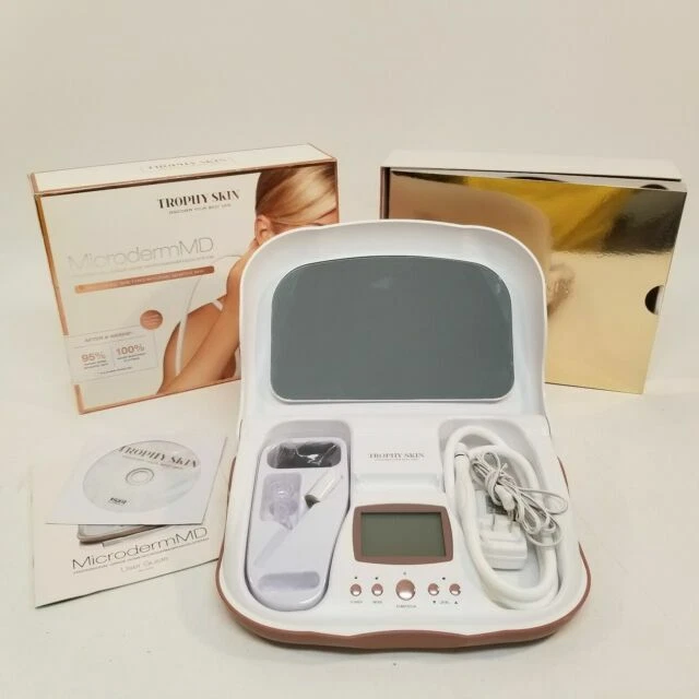 Trophy Skin MicrodermMD Microdermabrasion Beauty System for Exfoliation and Anti-Aging - White (TSMDD01)