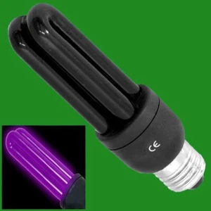 1x 15W UV Luz Negra Ultravioleta Cfl Bombillas, Es ,E27, Disco Fiesta Club Luz - Imagen 1 de 1