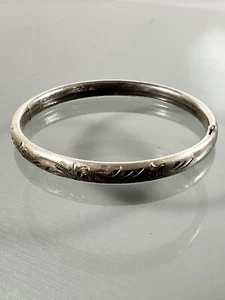 Baby Child 925 Sterling Silver Antique Art Deco Ornate Etched Design Bracelet 5” - Picture 1 of 5