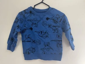 Carters Baby Boys Dinosaurs 100% Cotton Crew Neck Long Sleeve Shirt Blue 9 M - Picture 1 of 5