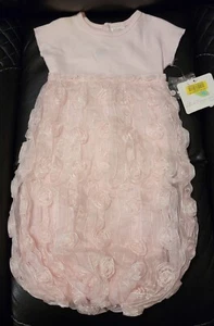 NWT Starting Out Layette Pink with Mesh Ribbon Roses/Flowers 0-6 Month One-piece - Picture 1 of 6