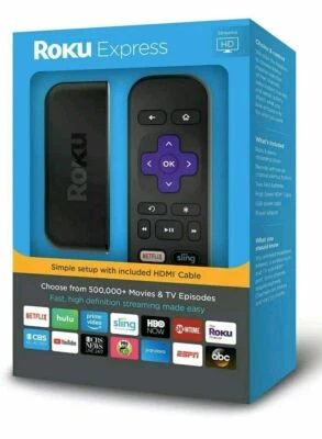 Nuevo transmisor multimedia HD Roku Express (6.ª generación) 3900RW edición VUDU - negro Foto 1 de 2