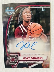 2024-25 Bowman University Chrome Joyce Edwards Black Wave Rookie Auto #36 S.C. - Picture 1 of 2