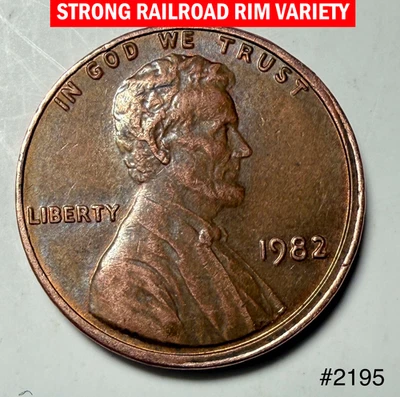 1982 Lincoln Penny • Strong Railroad Rim Error • Rare Mint Strike • Collectible - Image 1 of 3