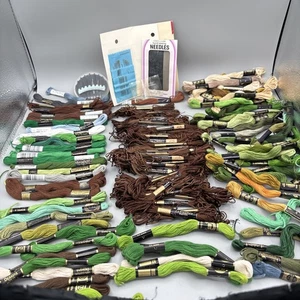 Embroidery Floss Thread Lot 110 Skeins- DMC, J & P Coats, DNI, Etc & Needles - Picture 1 of 15