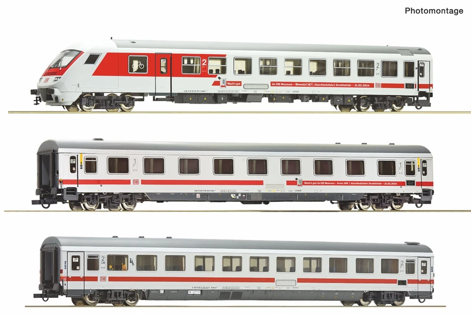 Roco 6200173 3er Set IC Personenwagen Abschiedsfahrt Drehfalttüren DB AG H0 1 87