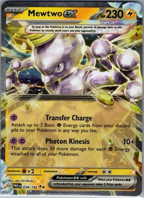 Mewtwo ex 058/182 SV04: Paradox Rift - Pokemon Card - NM - Image 1 of 2