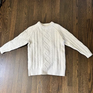Wilfred Women’s Cable Knit Sweater Size Small White Merino Wool Blend Heavy - Picture 1 of 7