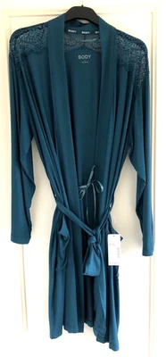 Vestido Marks & Spencer Body Suave Encaje Envolvente Verde Teal Nuevo con Etiquetas Foto 1 de 4