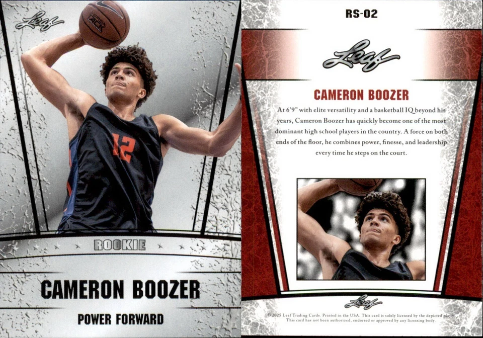Leaf Silver Rookie Cameron Boozer RS-02 2025 Duke Blue Devils Foto 1 de 1