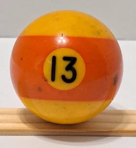 VINTAGE Pool BILLARD Kugel - ORANGE Streifen - Nummer 13 - 2 1/4" Durchmesser - Bild 1 von 5