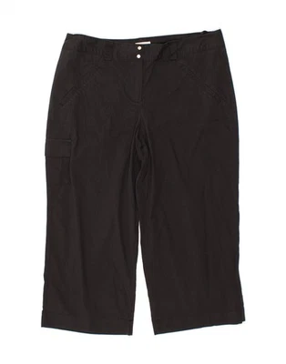 Pantalones cargo capri IZOD para mujer EE. UU. 10 grandes W32 L20 negros a rayas CQ59 Foto 1 de 3