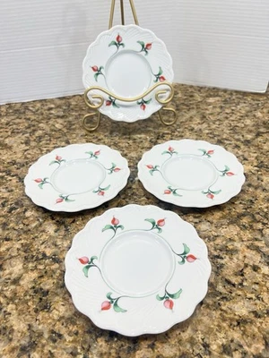 "Juego retirado de 4 platillos florales Dansk Rosebud de 6,25"" excelente estado" Foto 1 de 4
