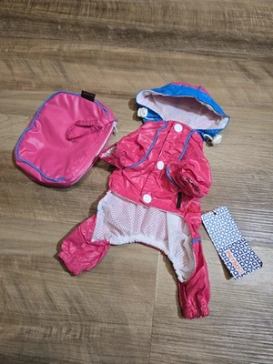 Pets Xsmall Pink Raincoat Togo with Pouch for Dogs and Cats Waterproof Windproof - Image 1 of 4