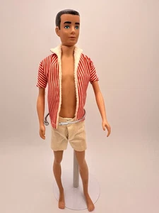 Vintage Barbie 60er Jahre brünette geformte Haare KEN Puppe gerades Bein #750 Mattel - Bild 1 von 18