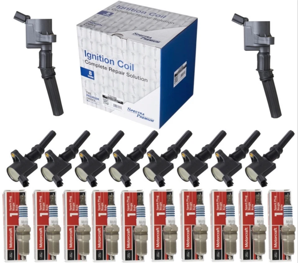 10 velas de ignição e bobinas para Ford Excursion 2000-05 6.8L V10 SP479 DG508 - Imagem 1 de 4