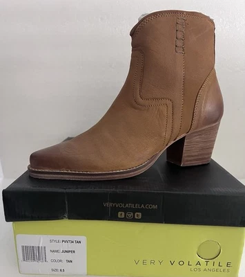 Very Volatile Los Angeles Women's 6.5 M Boot Juniper Tan Waxed Leather NEW - Image 1 of 4