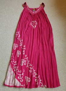 Womens Dress-INGEAR-pink/white batik tie-dye gauzy maxi Resort wear-ONE SIZE - Picture 1 of 7