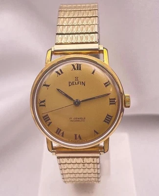 Vintage 1960s Swiss Made EDOX 'Delfin" Gold Plated 17 Jewels Mechanical Wind - Image 1 of 4