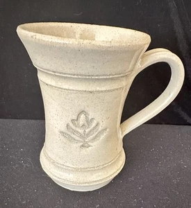 Sue Cannon Pottery Tan Glazed Mug with Incited Flowers - Picture 1 of 7