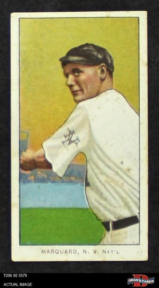 1909 T206 Semi-Scarce Rube Marquard Pitching Giants HOF VARIATION 3 - VG - Image 1 of 1