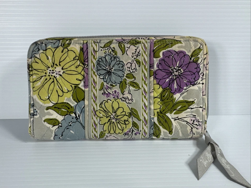 Vera Bradley Watercolor Gray Zippered Bi-fold Wallet - Image 1 of 4